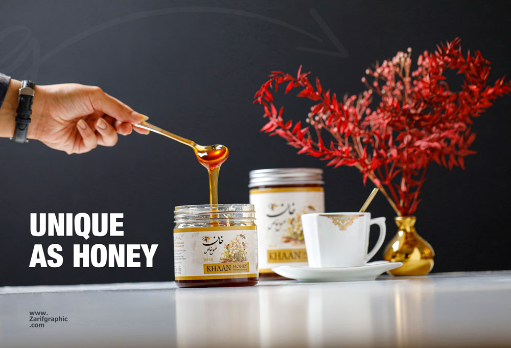 طراحی لیبل عسل ظریف گرافیک